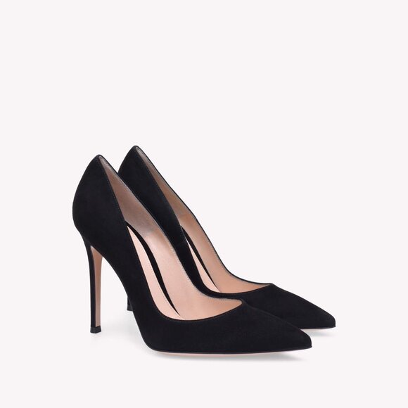 Gianvito Rossi 105 Suede Heels/ Black Size 6.5. Full Set/NEW worn once - Picture 2 of 7